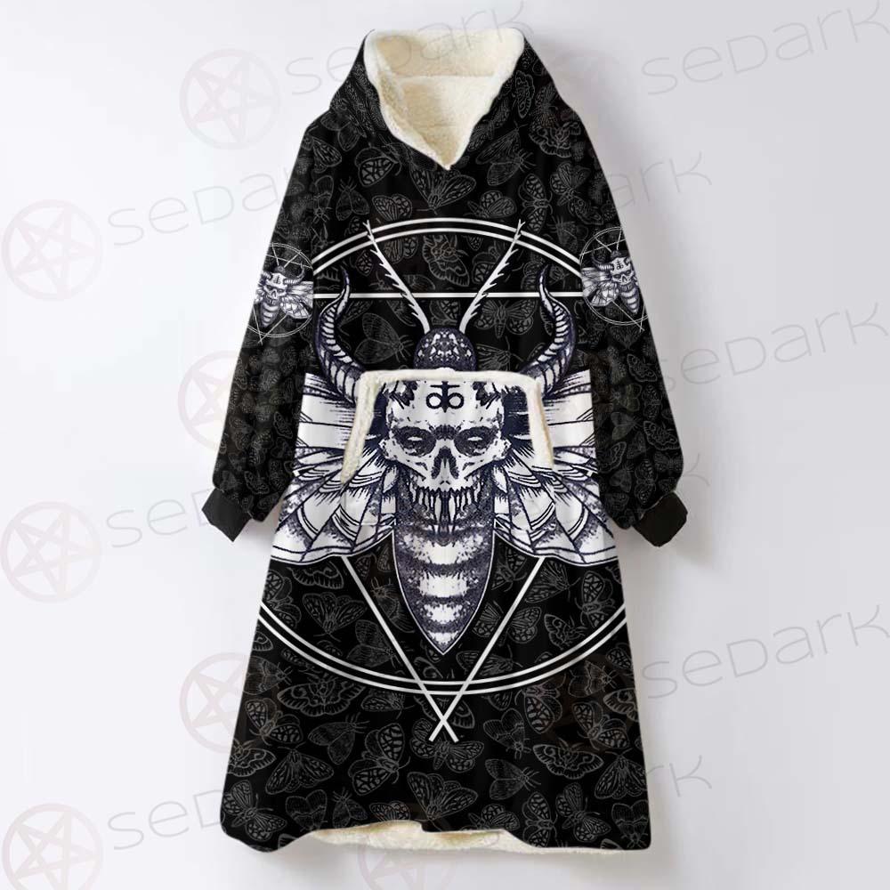 Satanic Death Moth SED-0171 Oversized Sherpa Blanket Hoodie