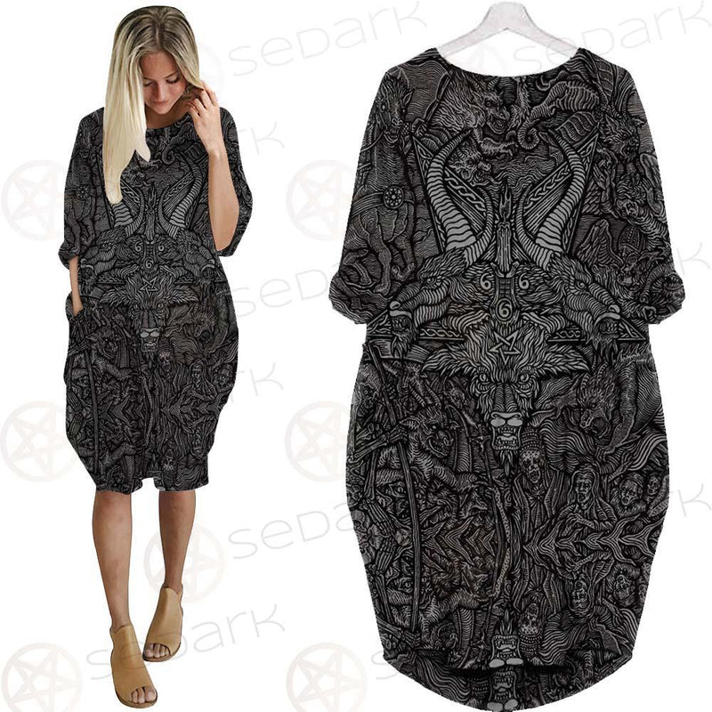 Satan Boho SED-0199 Batwing Pocket Dress