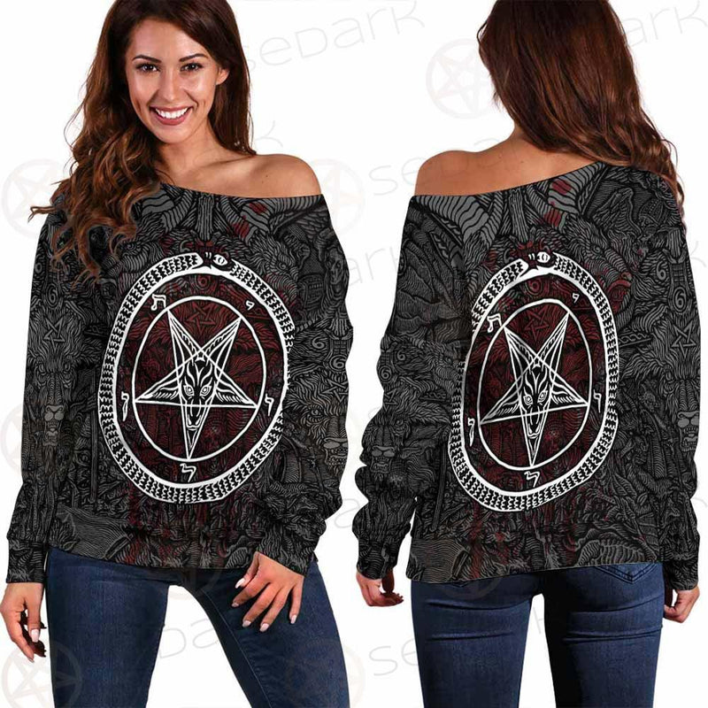 Satanic Sigil of Baphomet SED-0205 Off Shoulder Sweaters