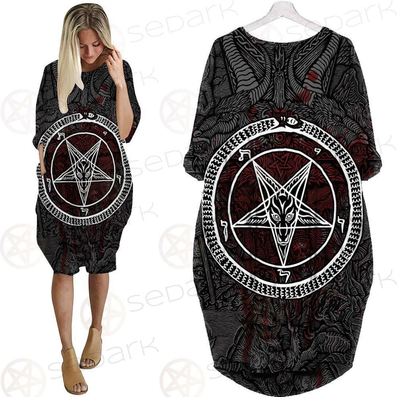 Satanic Sigil of Baphomet SED-0205 Batwing Pocket Dress