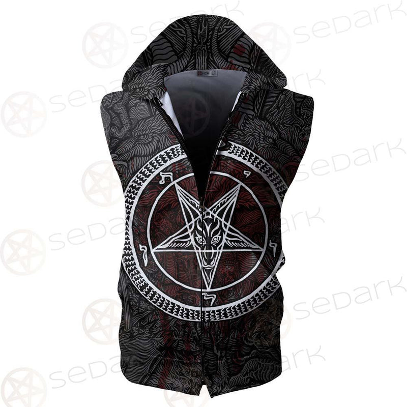 Satanic Sigil of Baphomet SED-0205 Zip Sleeveless Hoodie