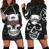 Satan Skull Bat SED-0206 Hoodie Dress