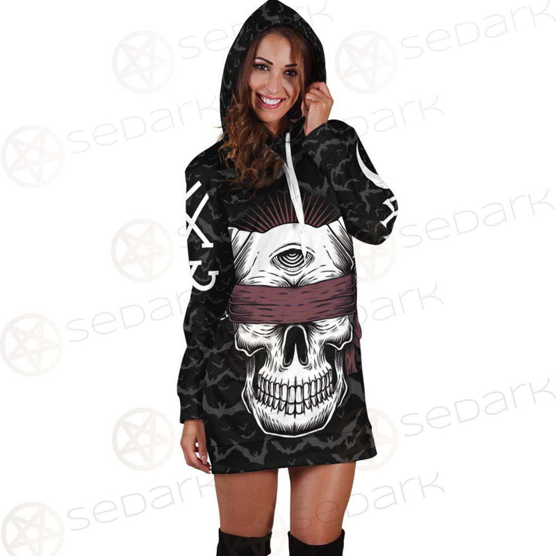 Satan Skull Bat SED-0206 Hoodie Dress
