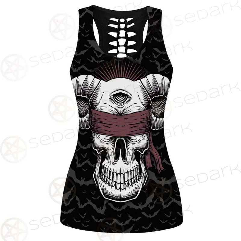 Satan Skull Bat SED-0206 Hollow Out Tank Top
