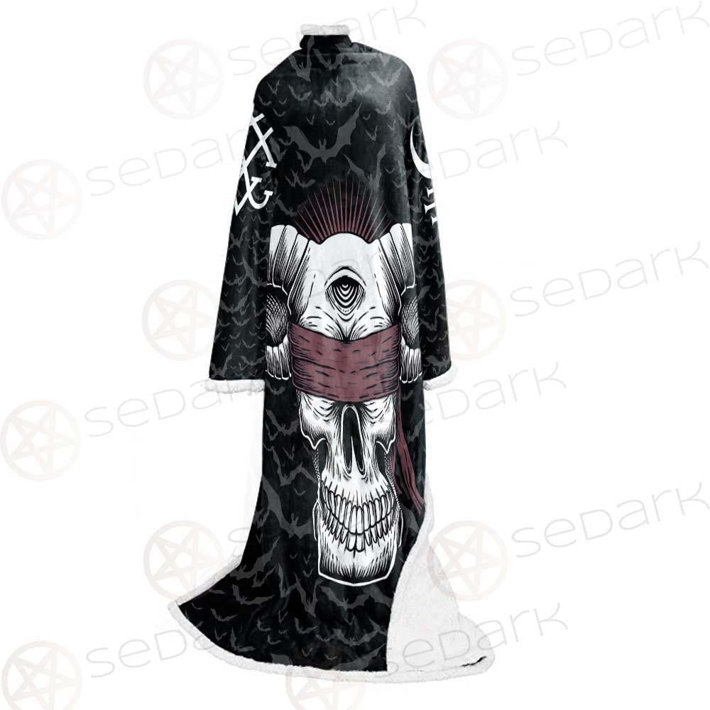 Satan Skull Bat SED-0206 Sleeved Blanket