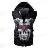 Satan Skull Bat SED-0206 Zip Sleeveless Hoodie