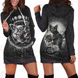 Gothic Cat SED-0207 Hoodie Dress