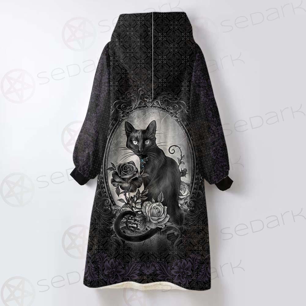 Gothic Cat SED-0207 Oversized Sherpa Blanket Hoodie