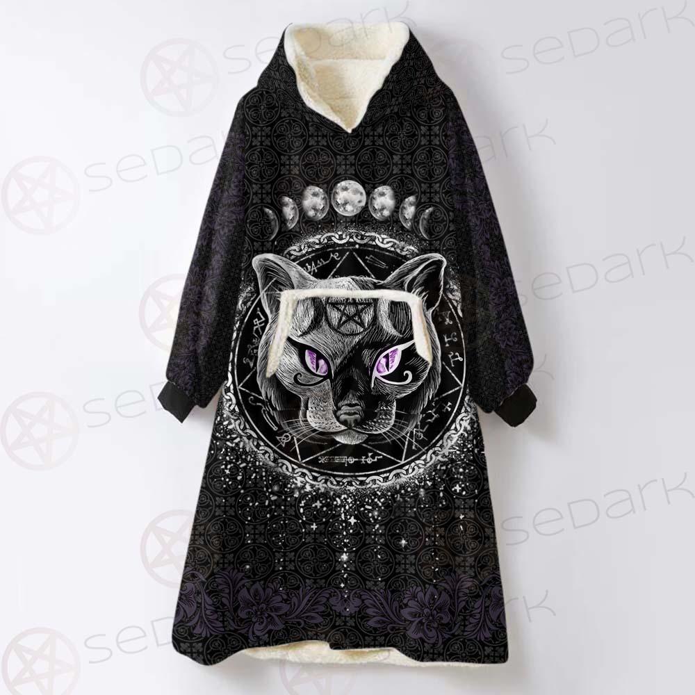Gothic Cat SED-0207 Oversized Sherpa Blanket Hoodie