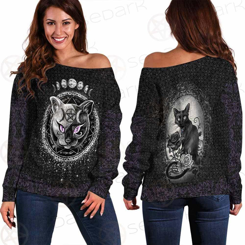 Gothic Cat SED-0207 Off Shoulder Sweaters