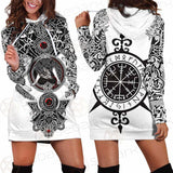 Viking Symbol Pattern SED-0210 Hoodie Dress
