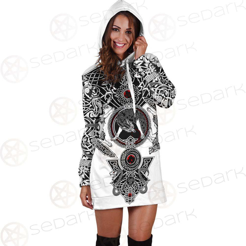 Viking Symbol Pattern SED-0210 Hoodie Dress