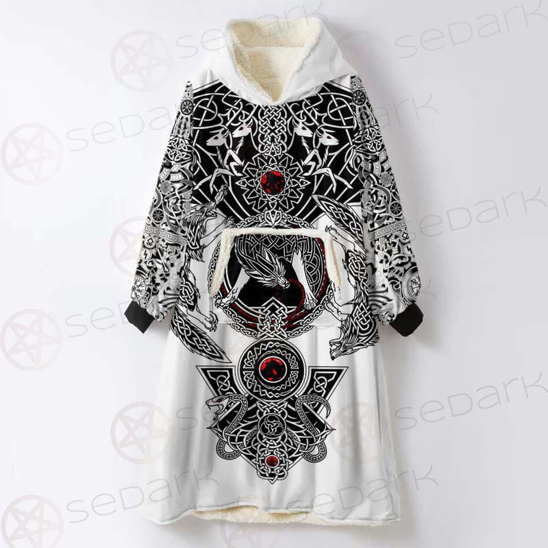 Viking Symbol Pattern SED-0210 Oversized Sherpa Blanket Hoodie