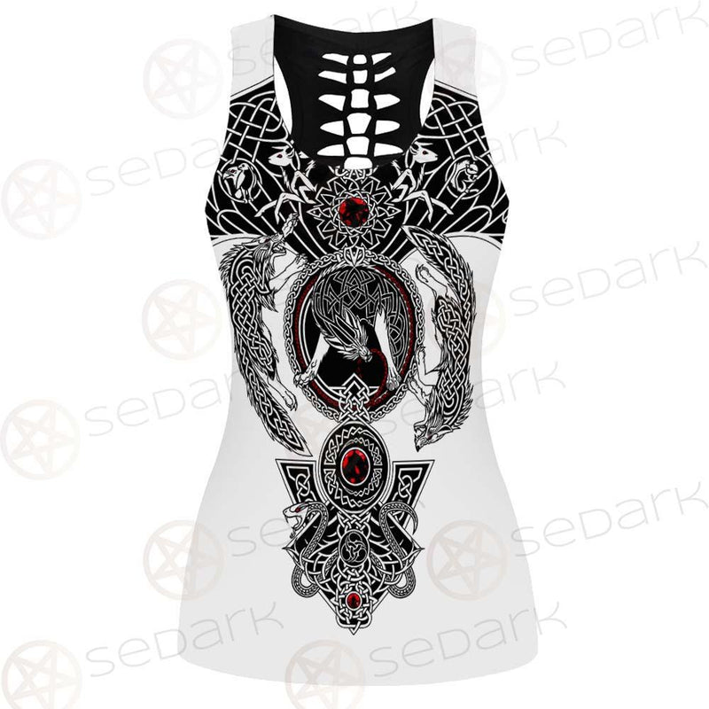 Viking Symbol Pattern SED-0210 Hollow Out Tank Top