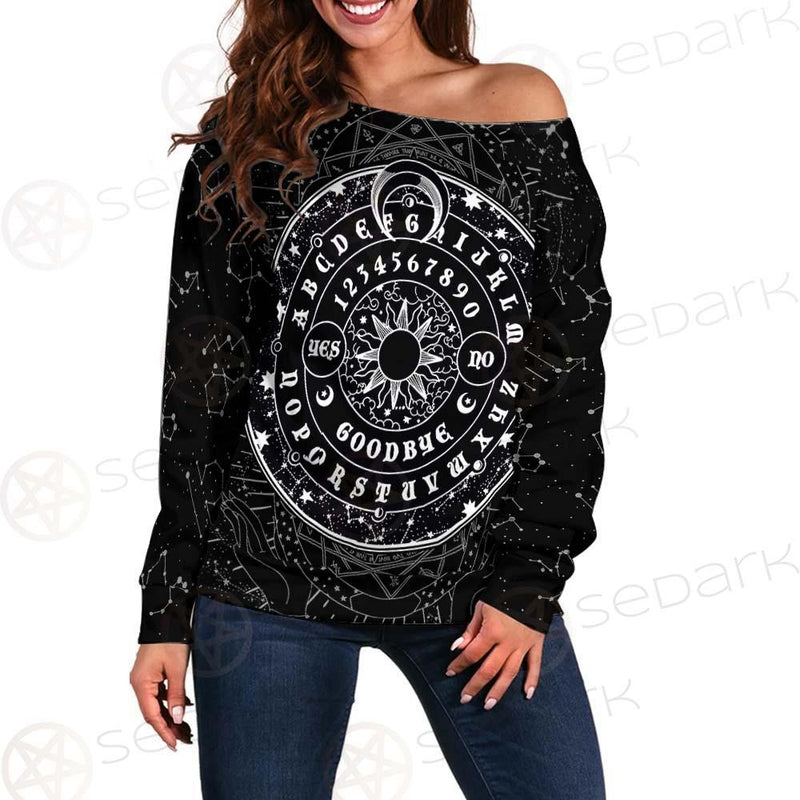 Satan Ouija SED-0211 Off Shoulder Sweaters