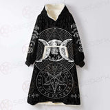 Wicca Symbol Triple Moon SED-0234 Oversized Sherpa Blanket Hoodie