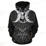 Wicca Symbol Triple Moon SED-0234 Hoodie Allover