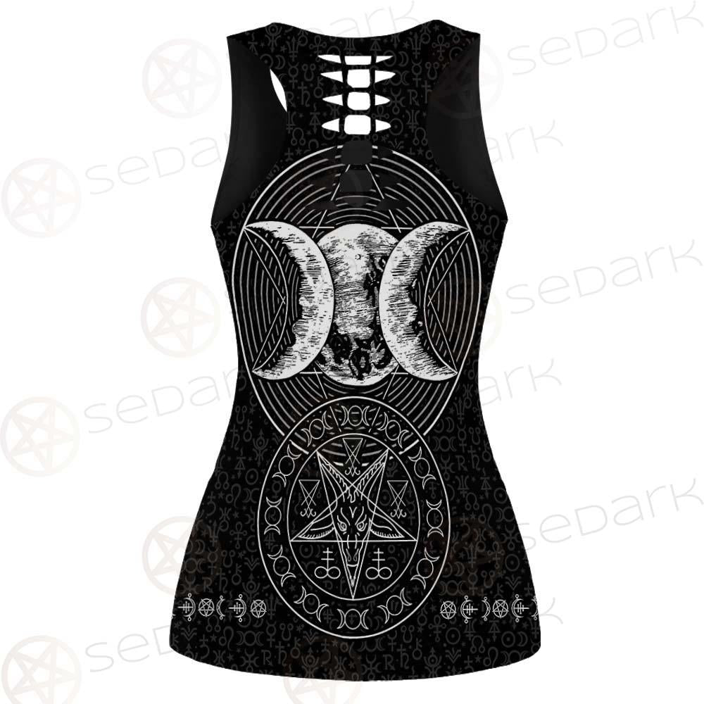 Wicca Symbol Triple Moon SED-0234 Hollow Out Tank Top