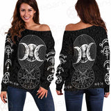 Wicca Symbol Triple Moon SED-0234 Off Shoulder Sweaters