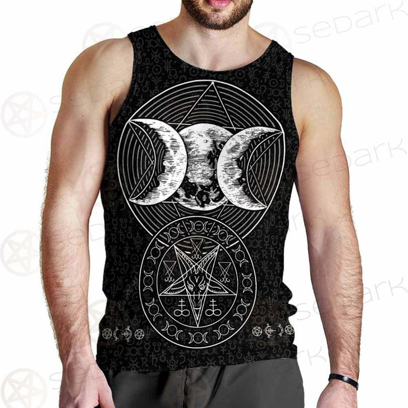 Wicca Symbol Triple Moon SED-0234 Men Tank-tops