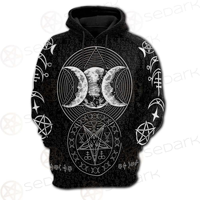 Wicca Symbol Triple Moon SED-0234 Hoodie Raglan