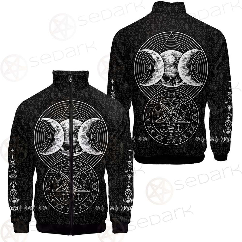 Wicca Symbol Triple Moon SED-0234 Stand-up Collar Jacket