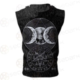 Wicca Symbol Triple Moon SED-0234 Zip Sleeveless Hoodie