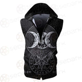 Wicca Symbol Triple Moon SED-0234 Zip Sleeveless Hoodie