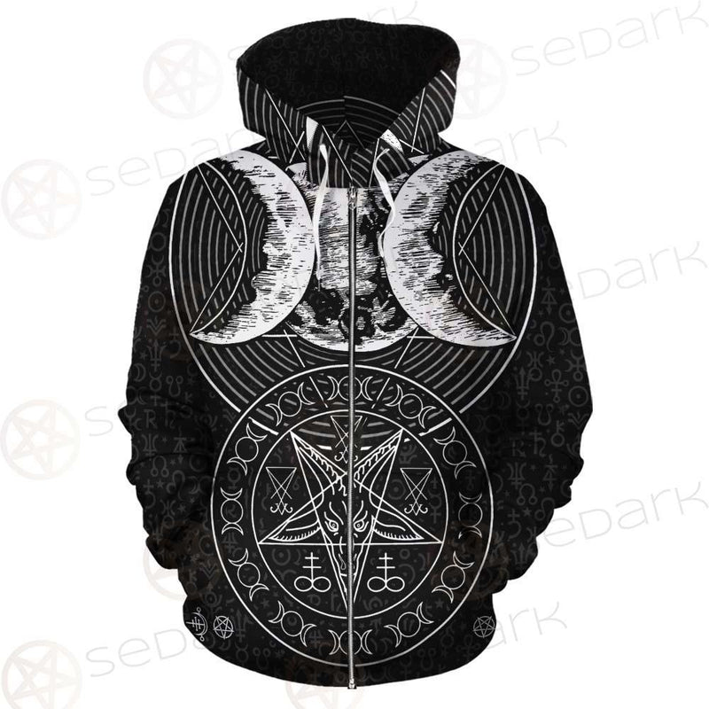 Wicca Symbol Triple Moon SED-0234 Zip-up Hoodies