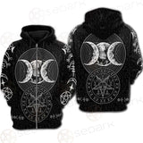 Wicca Symbol Triple Moon SED-0234 Hoodie Raglan Zip