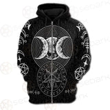 Wicca Symbol Triple Moon SED-0234 Hoodie Raglan Zip