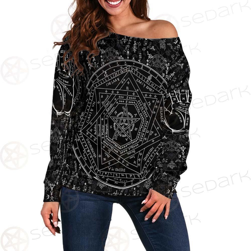 Medieval Occult Sign SED-0235 Off Shoulder Sweaters