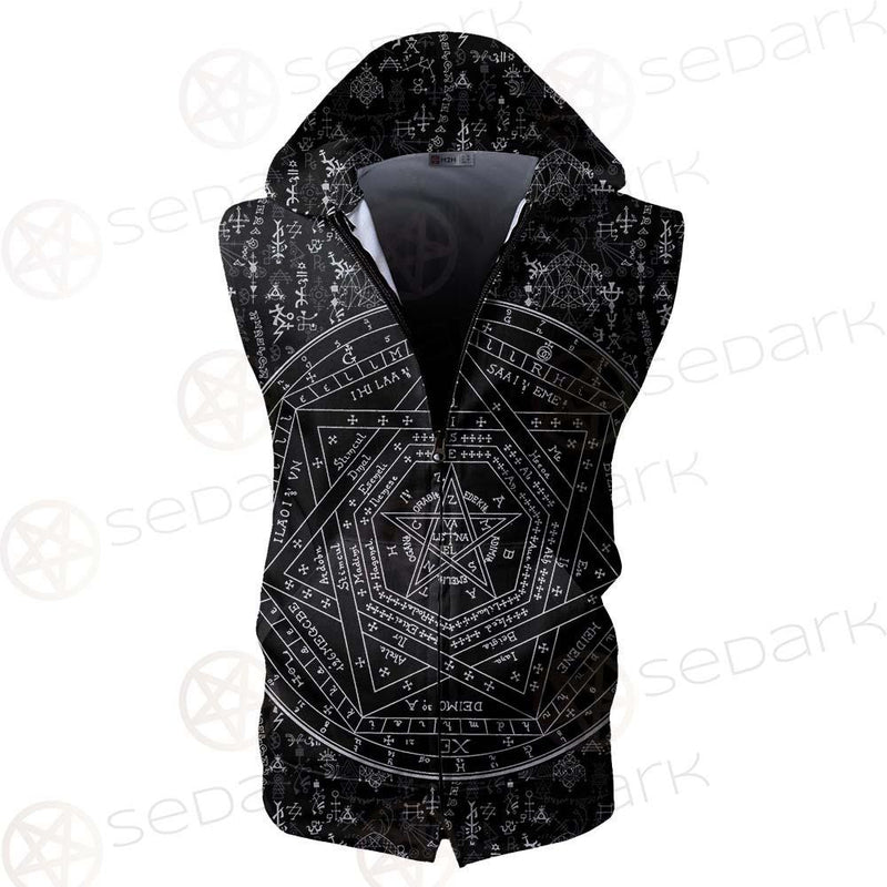 Medieval Occult Sign SED-0235 Zip Sleeveless Hoodie