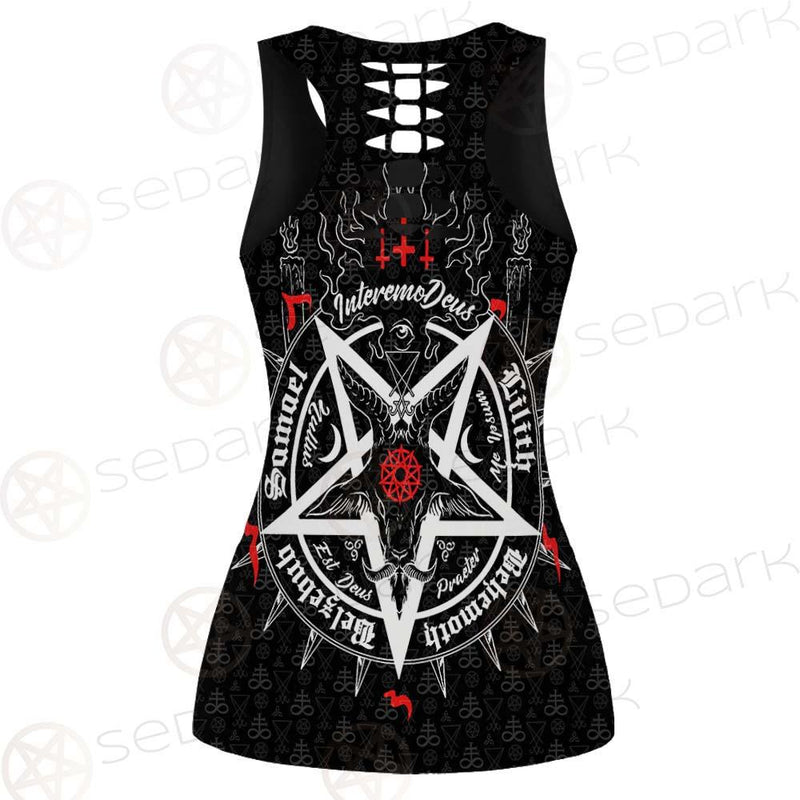 Pentagram Occult Red SED-0236 Hollow Out Tank Top