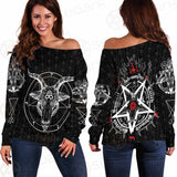 Pentagram Occult Red SED-0236 Off Shoulder Sweaters