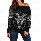 Pentagram Occult Red SED-0236 Off Shoulder Sweaters