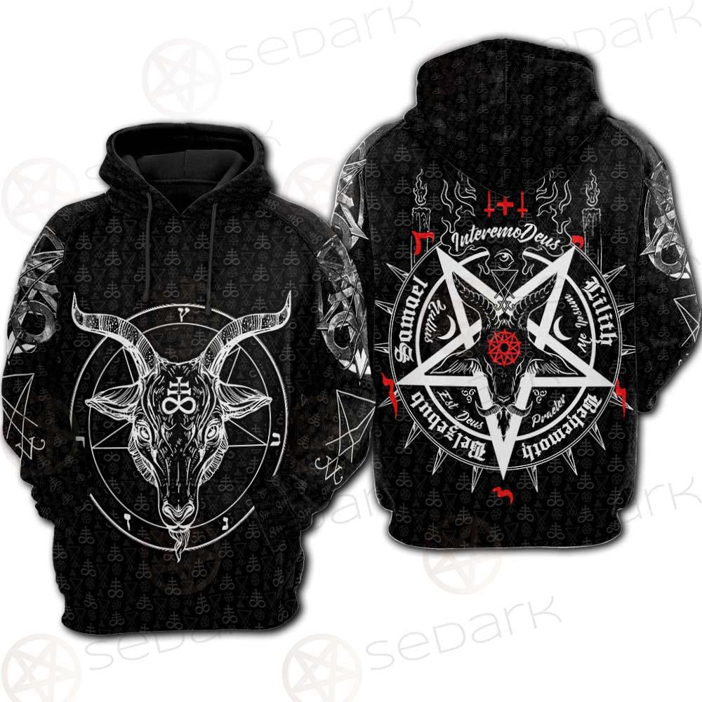 Pentagram Occult Red SED-0236 Hoodie Raglan