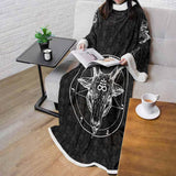 Pentagram Occult Red SED-0236 Sleeved Blanket