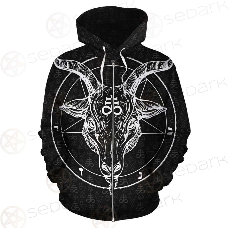 Pentagram Occult Red SED-0236 Zip-up Hoodies