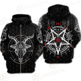 Pentagram Occult Red SED-0236 Hoodie Raglan Zip