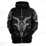 Pentagram Occult Red SED-0236 Hoodie Raglan Zip