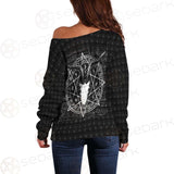 Satan Can I Help You SED-0237 Off Shoulder Sweaters