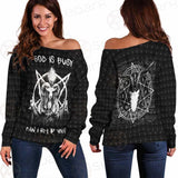Satan Can I Help You SED-0237 Off Shoulder Sweaters