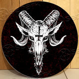 Satan Not A Sheep Upside Down Cross Round Wooden Sign
