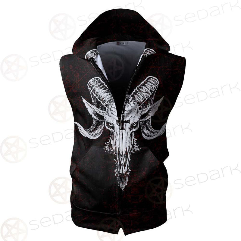 Satan Not A Sheep SED-0238 Zip Sleeveless Hoodie