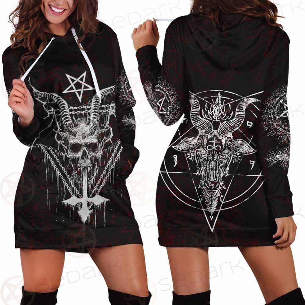 Pentagram Cross Inverted SED-0250 Hoodie Dress