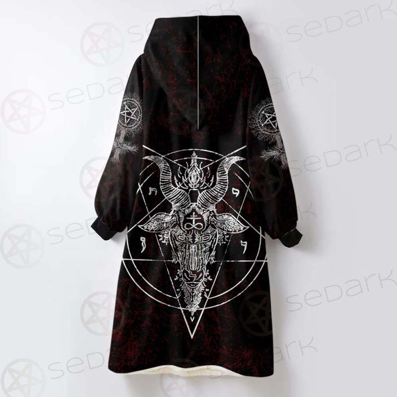 Pentagram Cross Inverted SED-0250 Oversized Sherpa Blanket Hoodie