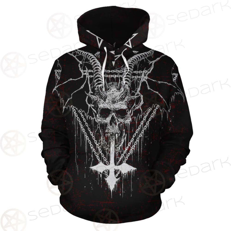 Pentagram Cross Inverted SED-0250 Hoodie Allover