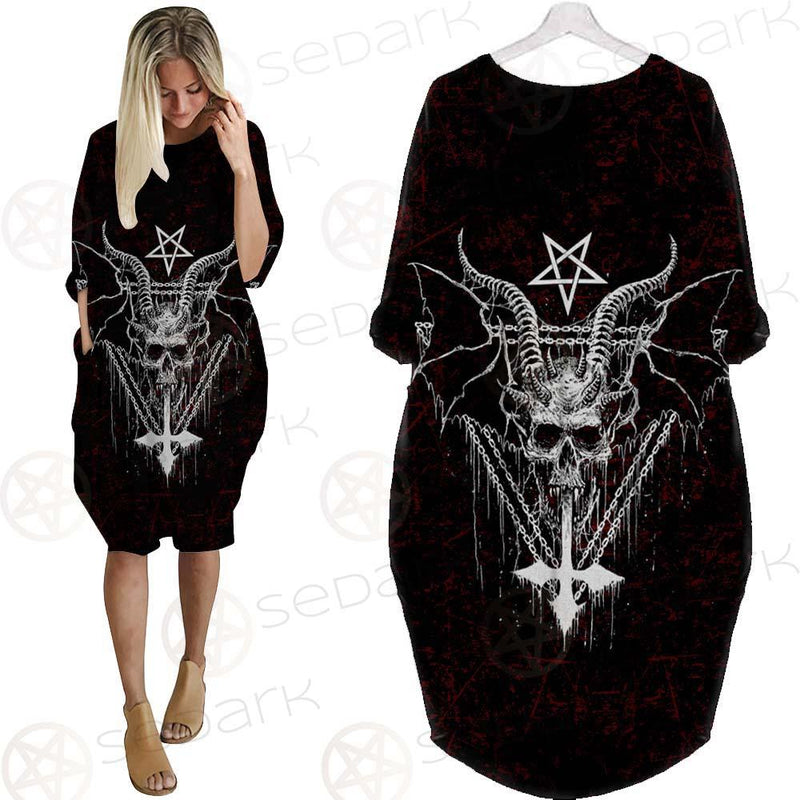 Pentagram Cross Inverted SED-0250 Batwing Pocket Dress