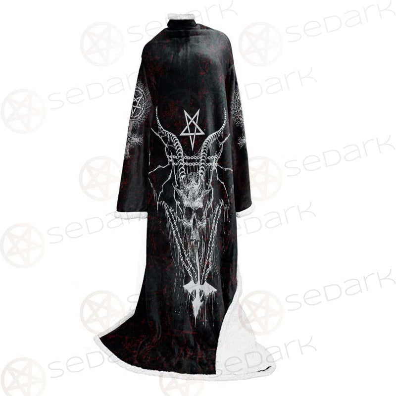 Pentagram Cross Inverted SED-0250 Sleeved Blanket